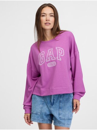 Fialová dámská oversize mikina s logem GAP