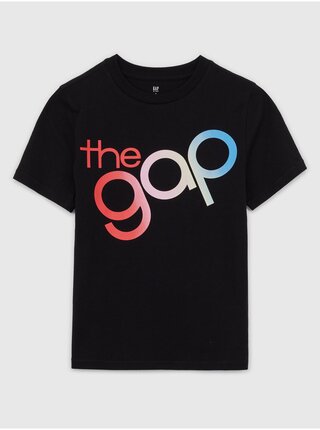 Čierne chlapčenské tričko s logom GAP