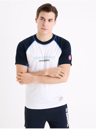 Biele pánske športové tričko Celio Marvel Captain America