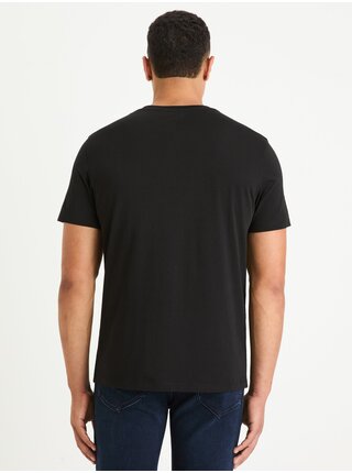 Čierne pánske tričko s potlačou Celio Gebrasse