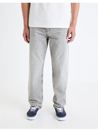 Šedé pánske loose fit džínsy Celio C75 Foloose