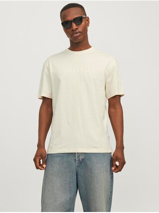 Krémové pánské tričko Jack & Jones Frederiks JORFREDERIKSBERG