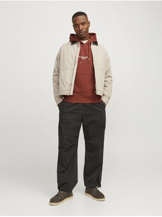 Hnědá pánská mikina s kapucí Jack & Jones
