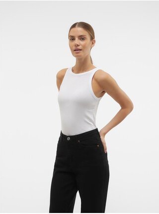Bílé dámské žebrované tílko AWARE by VERO MODA VMIRWINA