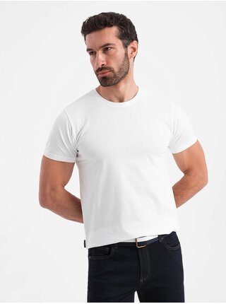 Biele pánske basic tričko Ombre Clothing