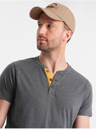 Šedé pánské tričko s kulatým výstřihem Ombre Clothing