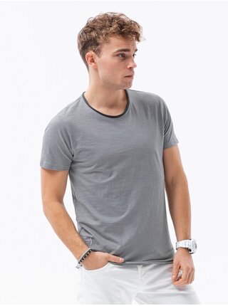 Šedé pánské tričko Ombre Clothing