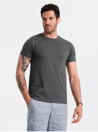 Šedé pánské basic tričko Ombre Clothing