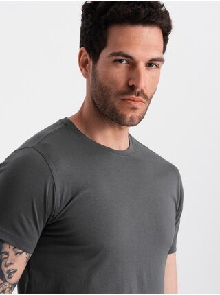 Šedé pánské basic tričko Ombre Clothing