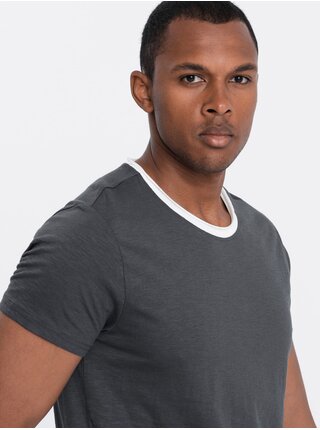Šedé pánské tričko Ombre Clothing