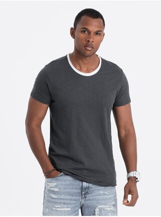 Šedé pánské tričko Ombre Clothing