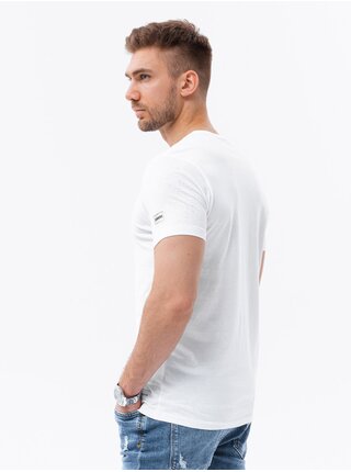 Biele pánske tričko s potlačou Ombre Clothing
