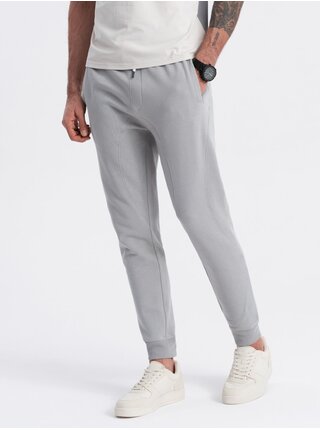 Šedé pánske tepláky jogger Ombre Clothing