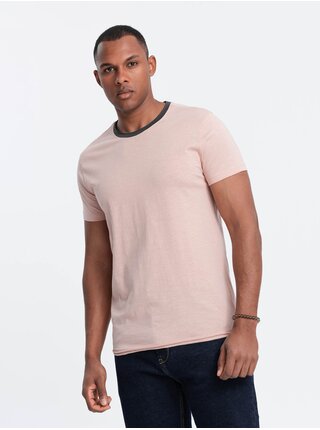 Ružové pánske tričko Ombre Clothing