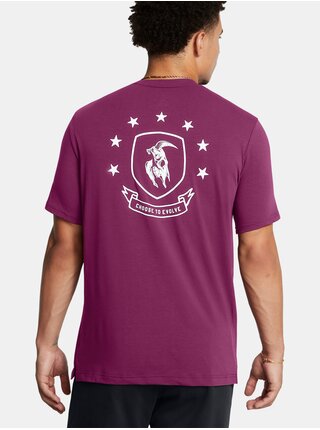 Fialové pánské tričko Under Armour UA Project Rock Badge Of Honor