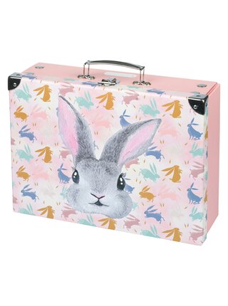 Ružový skladací školský kufrík s kovaním Baagl Bunny