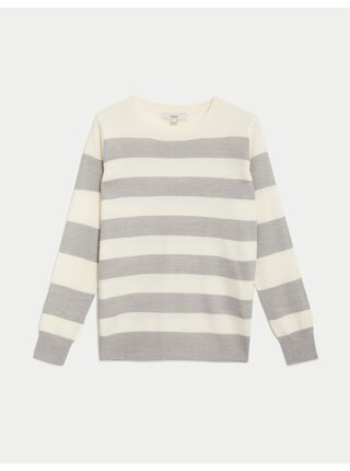 Extra měkký pruhovaný svetr ke krku Marks & Spencer