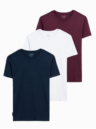 Bavlněná trička BASIC v sadě 3 ks Ombre Clothing