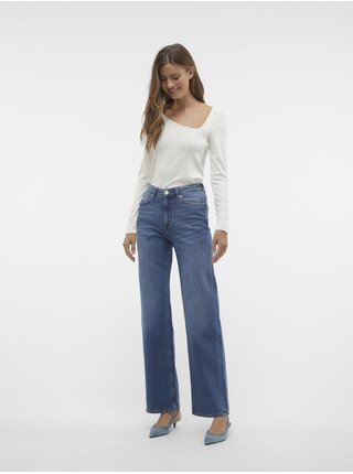 Modré dámské široké džíny Vero Moda Tessa