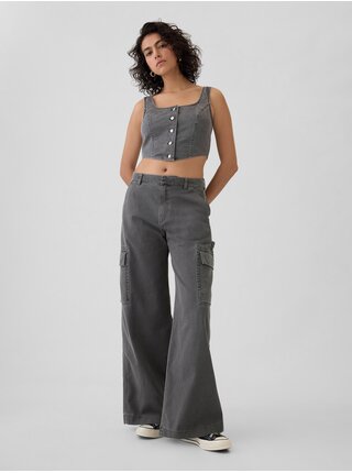 Nohavice s vreckami Baggy Khaki Cargo Gap