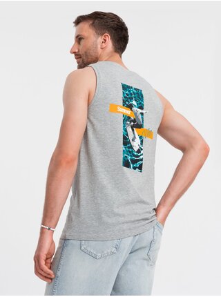 Pánské bavlněné tílko Summer Vibe s potiskem Ombre Clothing