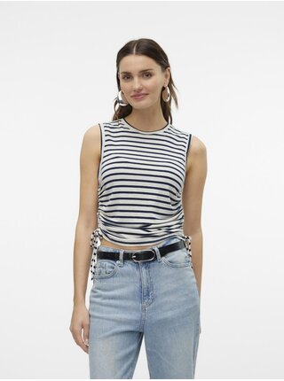 Modro-krémový dámsky pruhovaný top Vero Moda Holly