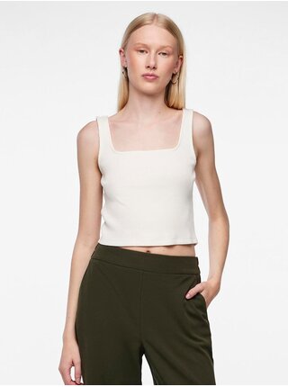Biele dámske basic tielko Pieces Nukisa