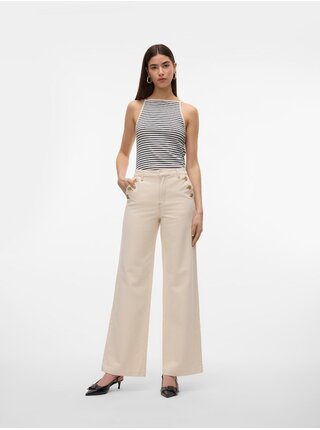 Biele dámske pruhované tielko AWARE by VERO MODA Wett
