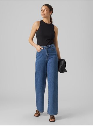 Černé dámské žebrované basic tílko AWARE by VERO MODA Lavender