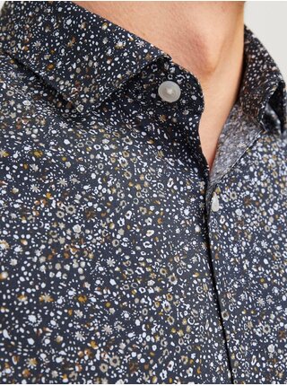 Tmavě modrá pánská vzorovaná košile Jack & Jones Blackpool