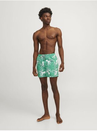 Zelené pánské vzorované plavky Jack & Jones Fiji