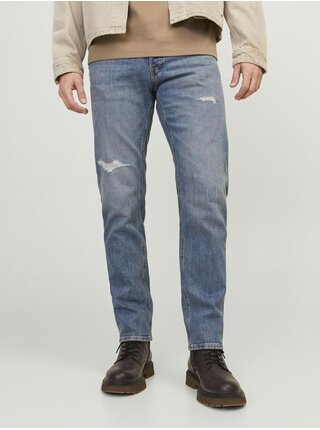 Modré pánské tapered fit džíny Jack & Jones Mike