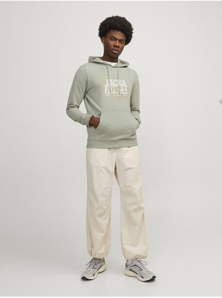 Svetlo zelená pánska mikina s kapucňou Jack & Jones Map