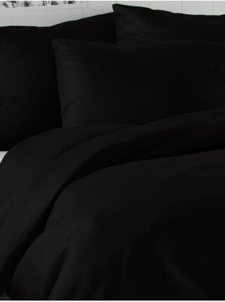Saténové prodloužené povlečení LUXURY COLLECTION 140x220, 70x90cm černé