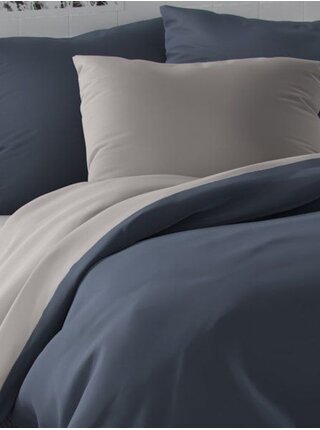 Saténové francouzské povlečení LUXURY COLLECTION 1+2, 200x200, 70x90cm tmavě šedé / světle šedé