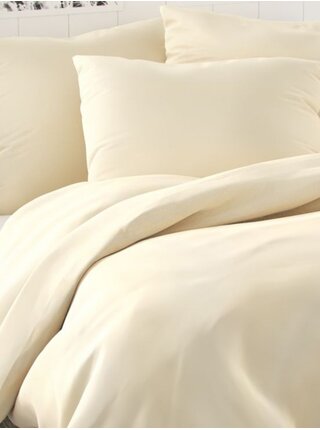 Saténové prodloužené povlečení LUXURY COLLECTION 140x220, 70x90cm smetanové