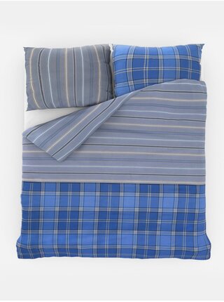 Francouzské prodloužené bavlněné povlečení DELUX 240x220, 70x90cm CAMPUS modrý