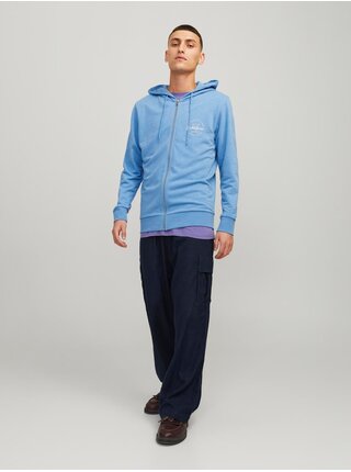 Modrá pánská mikina na zip s kapucí Jack & Jones Forest