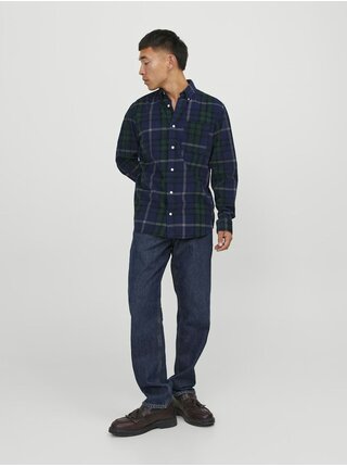 Tmavě modrá pánská kostkovaná košile Jack & Jones Brook