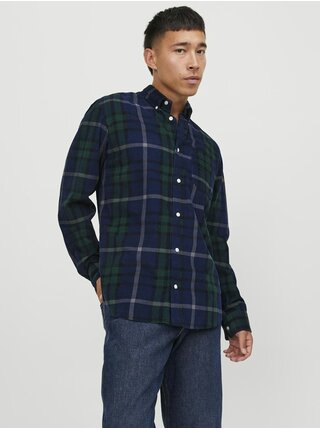 Tmavě modrá pánská kostkovaná košile Jack & Jones Brook