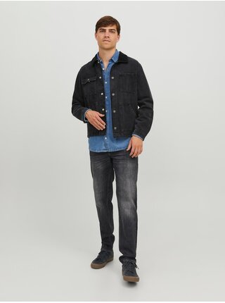 Černé pánské straight fit džíny Jack & Jones Mike