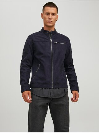 Čierna bunda v semišovej úprave Jack & Jones Rocky
