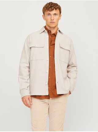 Béžová pánská lehká košilová bunda Jack & Jones Raymond
