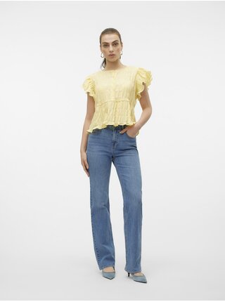 Modré dámske rovné džínsy Vero Moda Tessa