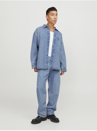 Modrá pánská svrchní džínová košile Jack & Jones Santorini