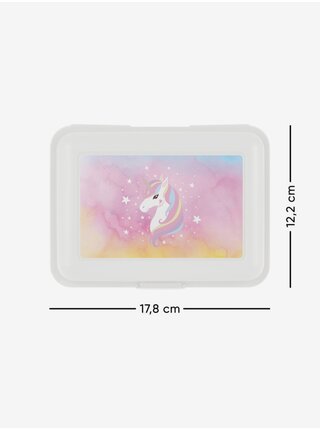 Bílý box na svačinu Baagl Rainbow Unicorn