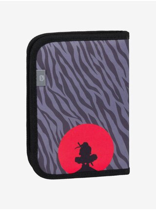 Šedý školní penál jednopatrový Baagl Ninja