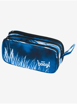 Modrý studentský penál etue Baagl Steel