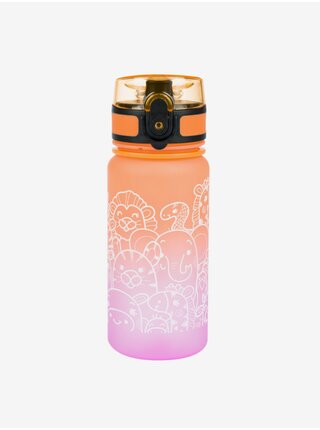 Oranžová tritanová láhev na pití gradient zvířata, 350 ml Baagl