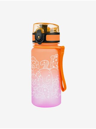 Oranžová tritanová láhev na pití gradient zvířata, 350 ml Baagl